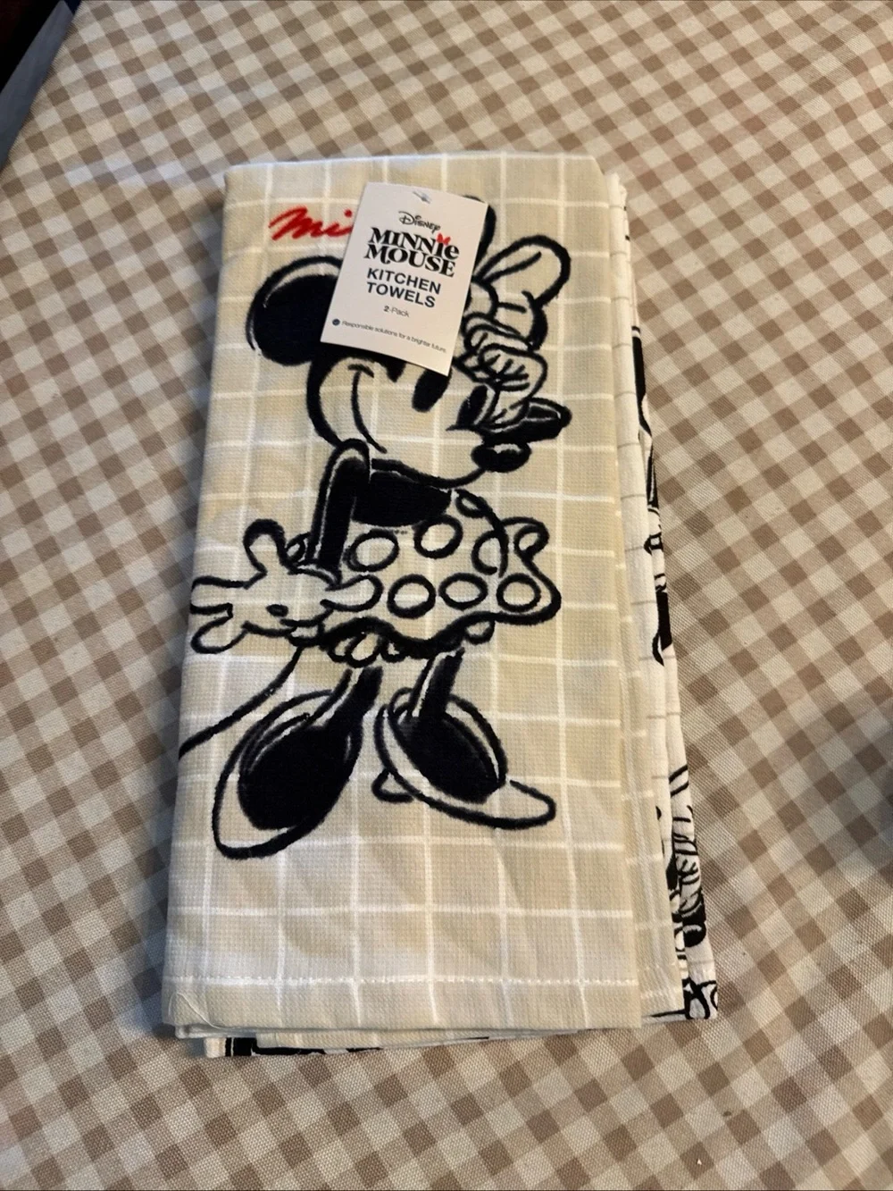 Disney Minnie Mouse Kitchen Towels - Black & White
